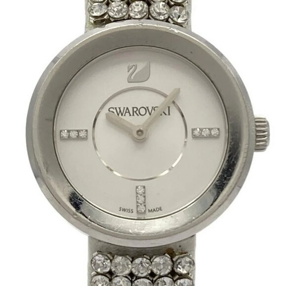 Auth SWAROVSKI - 1****** White Clear Women's Wrist Watch - Picture 1 of 5